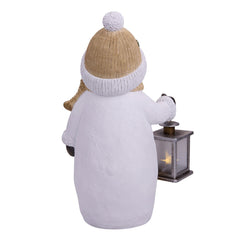 15 Inch (38cm) Christmas Woodchip Figures with LED Lanterns