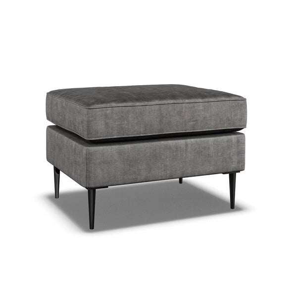Aspen Grey Velvet Footstool