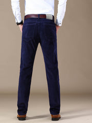 Men's Four-Season Corduroy Slim Fit Straight-Leg Casual Trousers