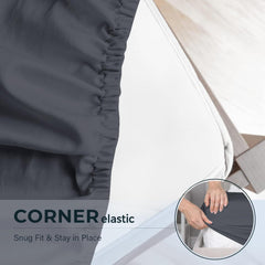 Microfiber Fitted Sheet Bed Sheet Hotel Quality Bedding Ultra Soft & Breathable Brushed Microfiber 25cm Deep Pocket Fitted Sheet