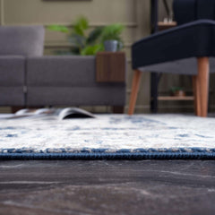 Montana Oriental Rug – Durable and Non-Shedding Area Rug for Living Room, Kitchen, Dining Room, Nursery, and Bedroom – Navy and Cream Colours – Easy Maintenance, Pet-Friendly.
