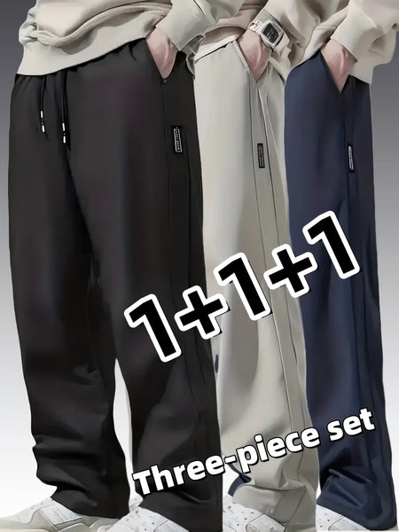 Three-Pack Men's Casual Pants, Sporty Casual Fashion Versatile Trousers, Athletic Pants, Everyday Pants, Modern Casual, Stylish Trousers, Durable Material, Multi-Functional Bottoms, Ideal Gift for Men
