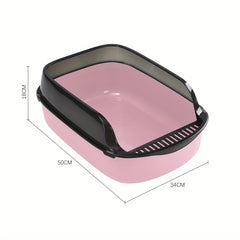 Extra Large Open Cat Litter Tray High Sided Deep Jumbo Rim Pan Box Loo Toilet Large Open Cat Litter Tray High Sided Deep Jumbo Pan Box Loo Toilet Cat Centre Extra Large High-Sided Cat Litter Box - Semi-Enclosed Design with High Walls for Cats & Rabbits, E
