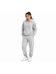 Women'S Outfit Two-Piece Set Featuring a Hooded Long-Sleeve Sweatshirt And Long Pants Solid Colour Knit Fabric Tracksuit, Regular Fit, Perfect Gift for Women, Daily & Outdoor Wear Large Pockets Matching For All Seasons S-XL