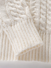 2025 Winter American Stand-Up Collar Half-Zip Knit Aran Sweater Mr. Pony Knitwear Pullover Card