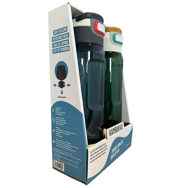 Kambukka Elton 1L Tritan Water Bottle, 2 Pack