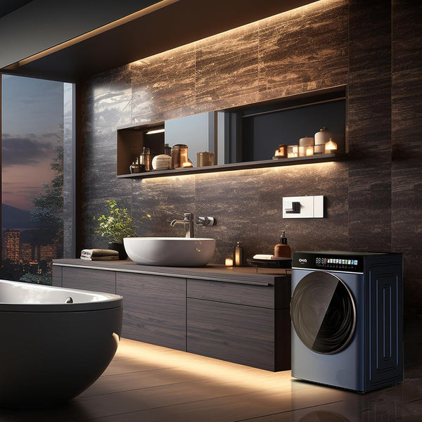 Chiq CW086581AXU Washing Machine, 8Kg, 1400Rpm, BLDC Inverter Motor, 12 Washing Cycles, Steam Care, LED Touchscreen, Grey