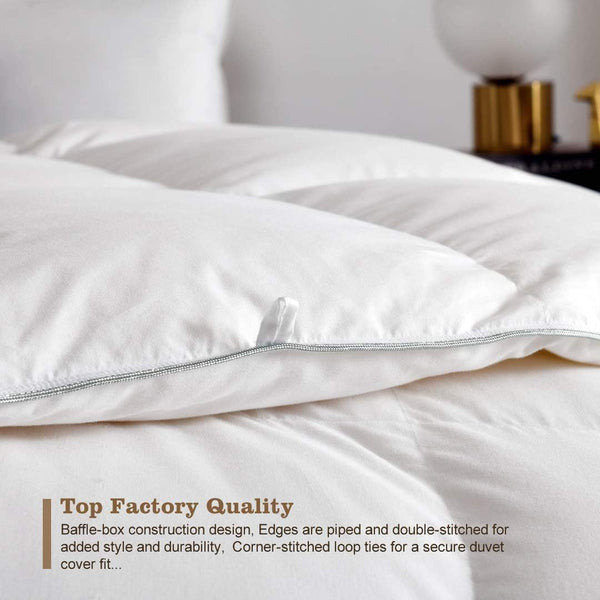 Duvet All Season Comforter Made in UK Microfiber Cover, Lightweight Skin Friendly Quilt, Down Alternative Ultra-Soft Plush Breathable Duvet set Bed
