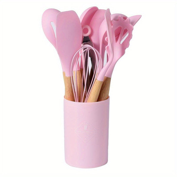 12pcs Silicone Kitchen Utensil Set- Non-Stick, Heat Resistant Cooking Tools& Baking Supplies
