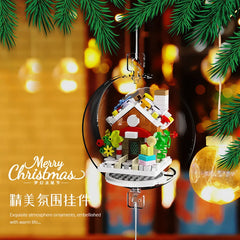 Christmas Pendant Ball Building Blocks Mini Bricks Bell Snowman Santa Claus Christmas Tree Decorations for Home Christmas Gifts