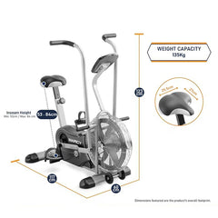 Marcy AIR-1 Deluxe Dual Action Fan Bike with Free Mat