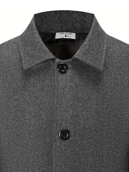 2025 American Style New Men'S Everyday Casual Classic Versatile Solid Color Side Double Pocket Easy Design Handsome Dad Wrinkle-Resistant Non-Iron Single-Breasted Light Luxury Trench Coat