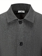 2025 American Style New Men'S Everyday Casual Classic Versatile Solid Color Side Double Pocket Easy Design Handsome Dad Wrinkle-Resistant Non-Iron Single-Breasted Light Luxury Trench Coat