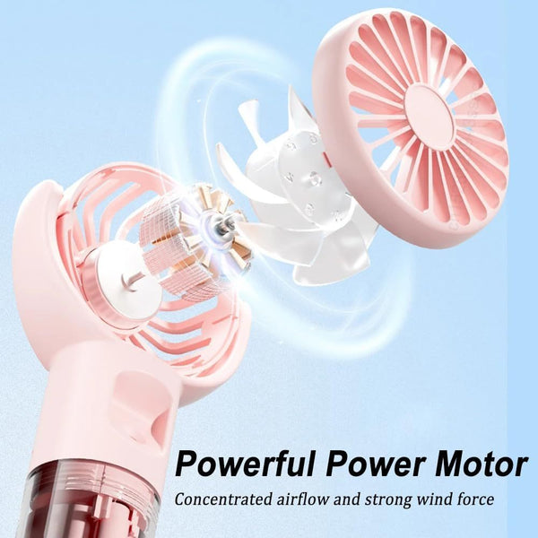 SJMR Portable Rechargeable Handheld Fan – 5-Speed Foldable Mini Fan. USB Powered for Home, Office, Travel, and Outdoor Use