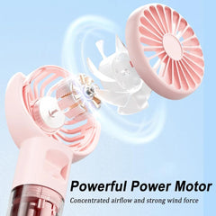 SJMR Portable Rechargeable Handheld Fan – 5-Speed Foldable Mini Fan. USB Powered for Home, Office, Travel, and Outdoor Use