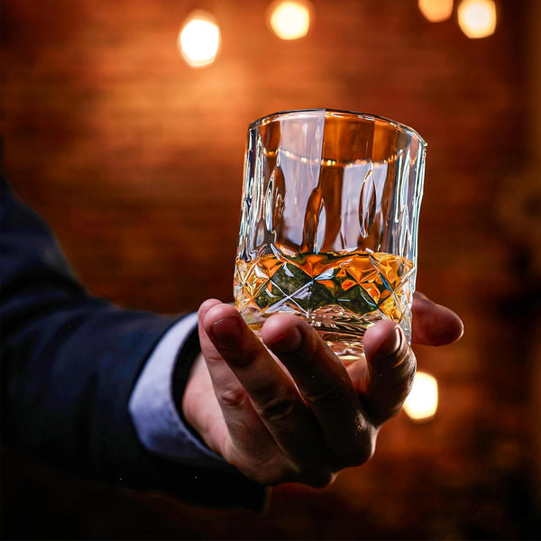 Whisiskey - Whiskey Glass Set - Gift Sets for Men - Whisky Glass Birthday Gifts for Men - Rum Tumblers - Mens Gifts - Whisky Set with 2 Glasses, 8 Whiskey Stones, Accessories