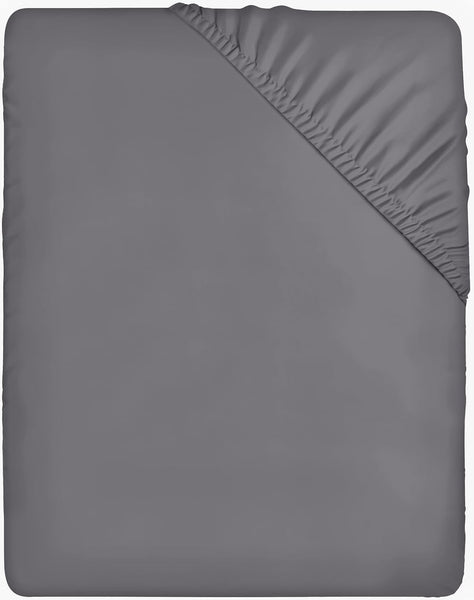 Utopia Bedding Fitted Sheet Double, Grey - Deep Pocket 14 Inch (35 Cm) - Easy Care - OEKO-TEX Certified - Soft Brushed Microfibre Fabric - Shrinkage and Fade Resistant - Bottom Sheet
