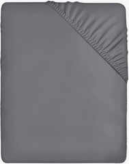 Utopia Bedding Fitted Sheet Double, Grey - Deep Pocket 14 Inch (35 Cm) - Easy Care - OEKO-TEX Certified - Soft Brushed Microfibre Fabric - Shrinkage and Fade Resistant - Bottom Sheet
