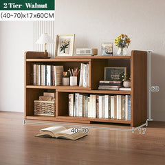 Expandable Desktop Bookcase, Freestanding Multi-layer Bookshelves, Adjustable Width Bookshelf Book Shelf Storage Unit, Multifunctional Storage Rack Book Shelf for Home Office Storage Organization