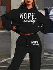 Women'S Clothing Featuring a Two-Piece Set with a Hoodie And Pants, Designed with Letter Prints