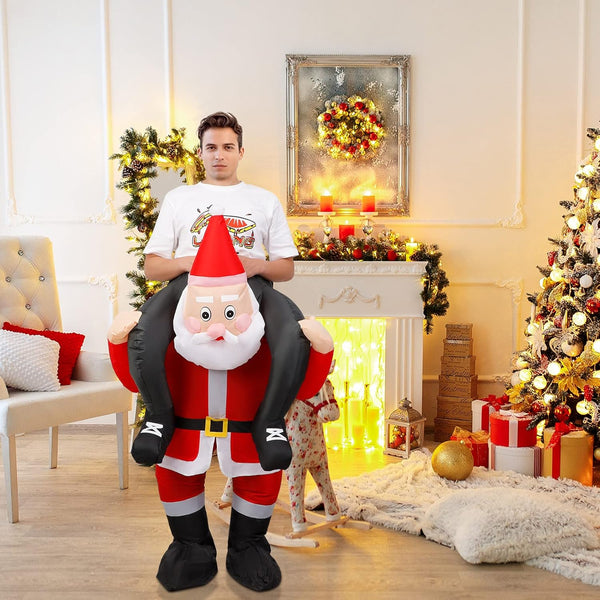 Christmas Inflatable Santa Claus Costume Xmas Santa Cosplay Elk Reindeer Suit Christmas Carnival Halloween Party Costume Prop for Adult