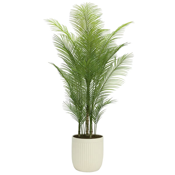 Artificial 6.5Ft Palm Tree in Ribbed Planter