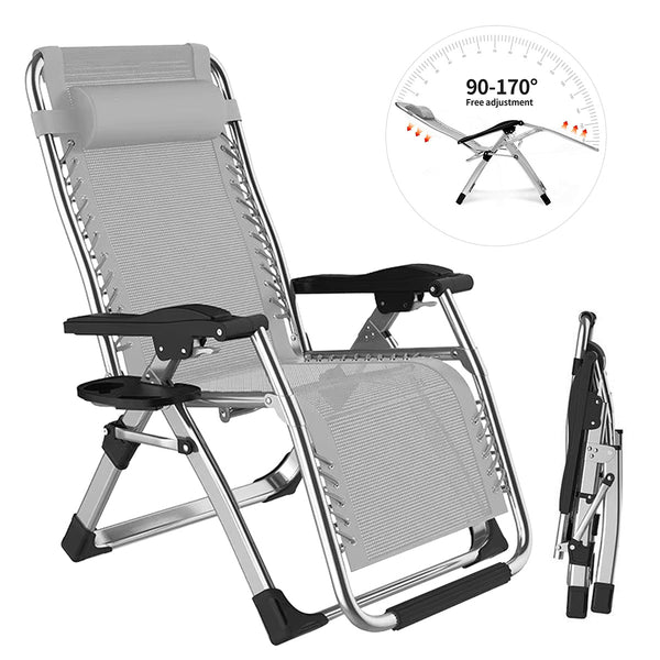 NEW Zero Gravity Chair Reclining Sun Lounger Outdoor Garden Folding Adjustable
