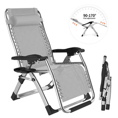 NEW Zero Gravity Chair Reclining Sun Lounger Outdoor Garden Folding Adjustable