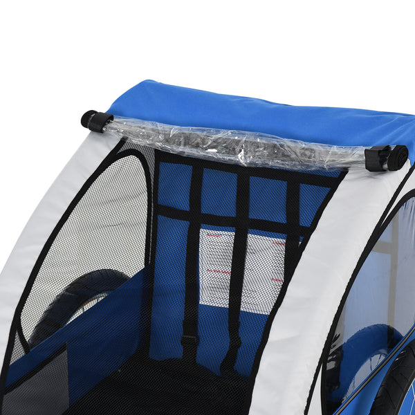 2-Seat Child Bike Trailer Bicycle Wagon for Kid W/ Seat Belt Hitch Coupler
