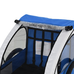 2-Seat Child Bike Trailer Bicycle Wagon for Kid W/ Seat Belt Hitch Coupler