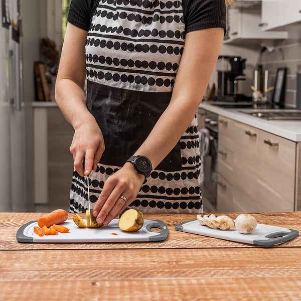 3pcs Large Plastic Cutting Board Set with Non-Slip Base & Ergonomic Handle - Dishwasher Safe, Heavy-Duty Kitchen Chopping Boards with Rounded Edges, & Design, Space-Saving Stackable for Meat, Vegetables, Cheese - Durable & Easy to Clean (No Batterie
