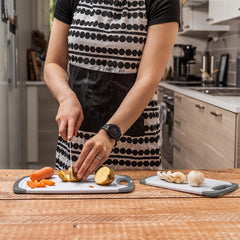 3pcs Large Plastic Cutting Board Set with Non-Slip Base & Ergonomic Handle - Dishwasher Safe, Heavy-Duty Kitchen Chopping Boards with Rounded Edges, & Design, Space-Saving Stackable for Meat, Vegetables, Cheese - Durable & Easy to Clean (No Batterie