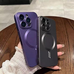 Luxury For Wireless Charging Case For IPhone 16 15 11 13 12 14 Pro Max Plus Magnetic Phone Cases Lens Protector Matte Cover