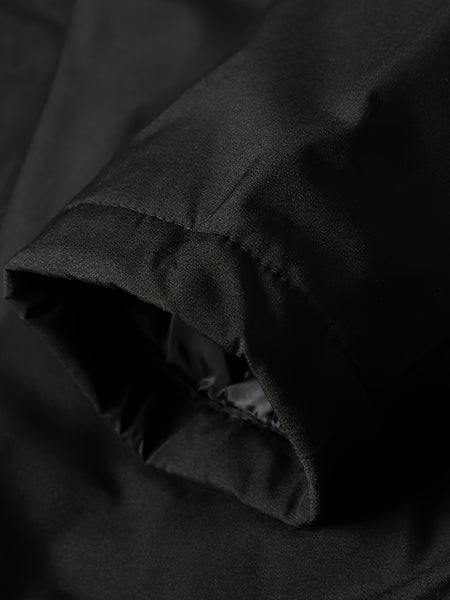 Men'S Insulated Thermal Winter Jacket Full Zipper Closure Hooded Windproof Coat Front Full Zip And Zipper Pockets - Machine Washable Cold Weather Outerwear for Skiing, Snowboarding, Hiking - Black (Unlined