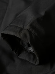 Men'S Insulated Thermal Winter Jacket Full Zipper Closure Hooded Windproof Coat Front Full Zip And Zipper Pockets - Machine Washable Cold Weather Outerwear for Skiing, Snowboarding, Hiking - Black (Unlined