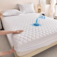 4B Quilted Waterproof Mattress Protector Extra Deep 30cm with Quilted Top Layer and All-Around Elastic, Designed for Stable Mattress Fit and Easy Maintenance, Suitable for Home Use, Guest Rooms and Let Properties, Available in Single Small Double 4FT Doub