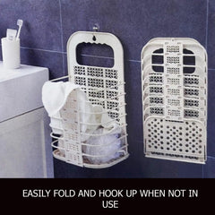 Lizzy 2pcs Laundry Hamper Foldable | Family Slim Reusable Plastic Laundry Clothes Washing Hamper Bin Collapsible Waterproof Clothes Storage Basket