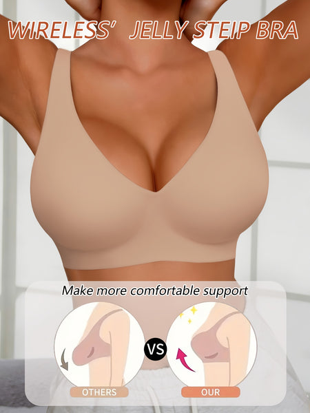 Full-Coverage Push-Up Bra - High Wire-Free Lift, Non-Detachable Padding, Soft T-Shirt Compatible Strap, Casual And Formal Elegant Lingerie, Hand Washable (No Underwire, One-Piece Design)