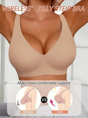 Full-Coverage Push-Up Bra - High Wire-Free Lift, Non-Detachable Padding, Soft T-Shirt Compatible Strap, Casual And Formal Elegant Lingerie, Hand Washable (No Underwire, One-Piece Design)