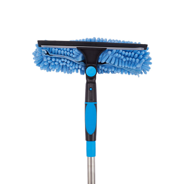 1pc 10-Section Extra-long 4.3m Telescopic 2-in-1 Window Glass Cleaner Wipe and Scraper Double-sided Use, Suitable for High-rise Windows Walls Cars Indoor Outdoor Cleaning Professional Rod Kit
