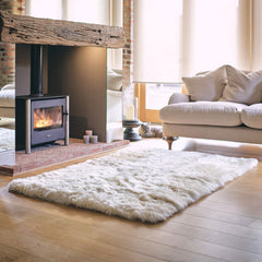 Bowron Sheepskin Area Rug 120 X 180Cm in Champagne