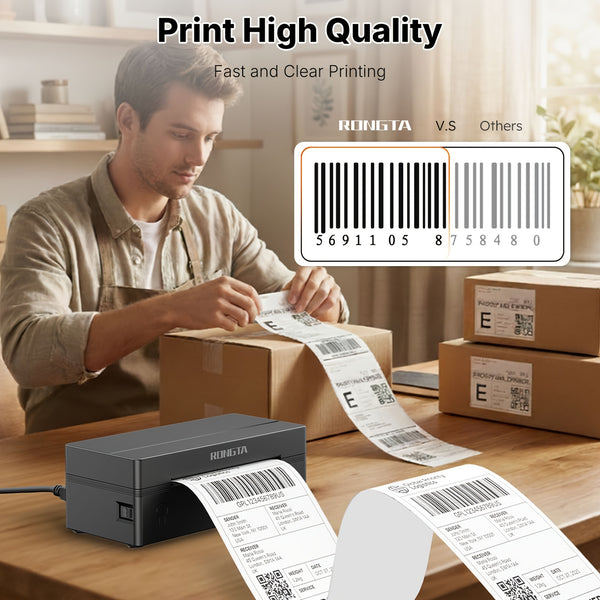 Rongta RP425 4x6 Thermal Shipping Label Printer, Wireless Desktop Printer For Mailing & Packages, Compatible With IPhone & Android & Window, Perfect For Small Business & Home Office, Rongta