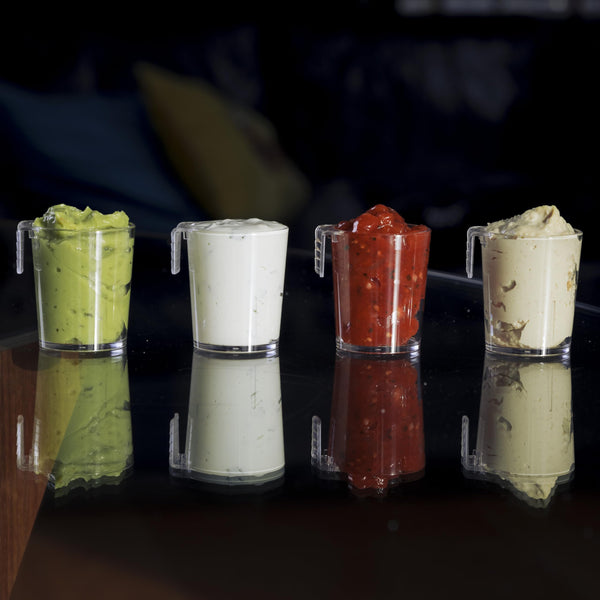 Drinkwize Unbreakable Polycarbonate Plastic Dipper & Dips Set for Breadsticks, Celery etc. and Condiments and Dips