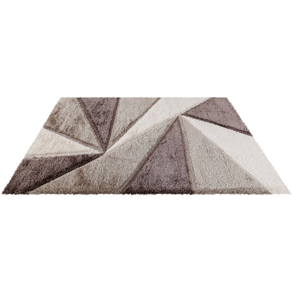 Luxury Soft Shaggy Area Rug – Modern Non-Shedding Geometric Triangles Design, High-Pile Plush Living Room Carpets, Large Thick Rug for Bedroom, Kitchen, Lounge & Home Décor – Contemporary Floor Rug & Mats
