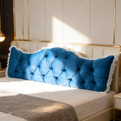 Large Ultra-Soft Comfortable Plush Backrest Pillow, Princess Style Reading Cushion, Neck and Back Support, Luxurious Fashionable Home Style Multifunctional Lace Ruffled Headboard Cushions, Suitable for Bedroom, Living Room, Dorm, Sofa Home Decor, Machine