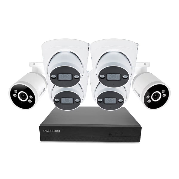 Swann 4K NVR 8 X Channel / 4 X NHD-ADVANCXD Dome & 2 X NHD-ADVANCXB Bullet Cam 1TB HDD