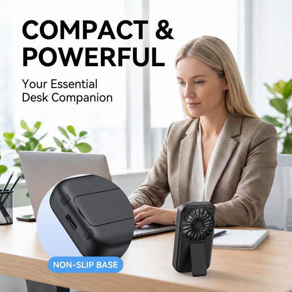 Handheld Mini Fan, Upgrade Strong Cool Wind, 5 Speeds, USB Rechargeable, Compact Pocket-Sized Portable Small Personal Fan for Travel, Cruise, Concerts, Makeup, Summer Gifts for Women Men