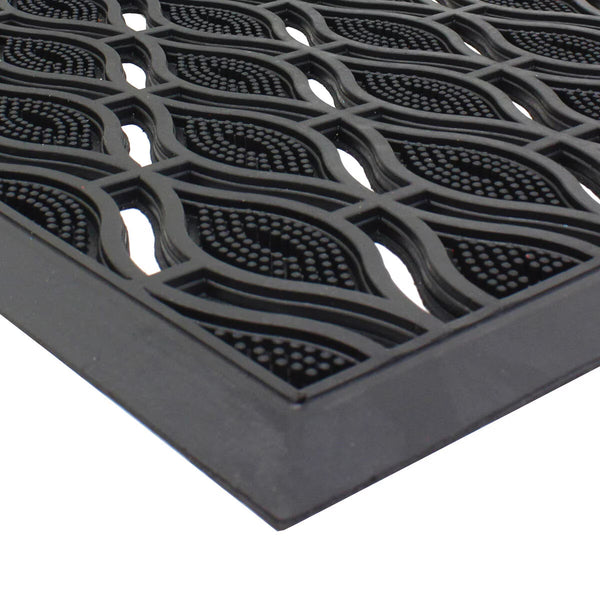 JVL Elipses Eyes Rubber Door Mat, 40 X 70 Cm - 2 Pack