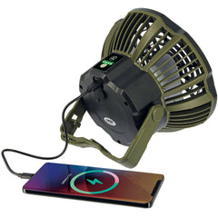 NGT XL USB Rechargeable Fan with Light & Powerbank | 3-in-1 Bivvy Fan, Lantern & Portable Charger | Carp Fishing & Camping Essential