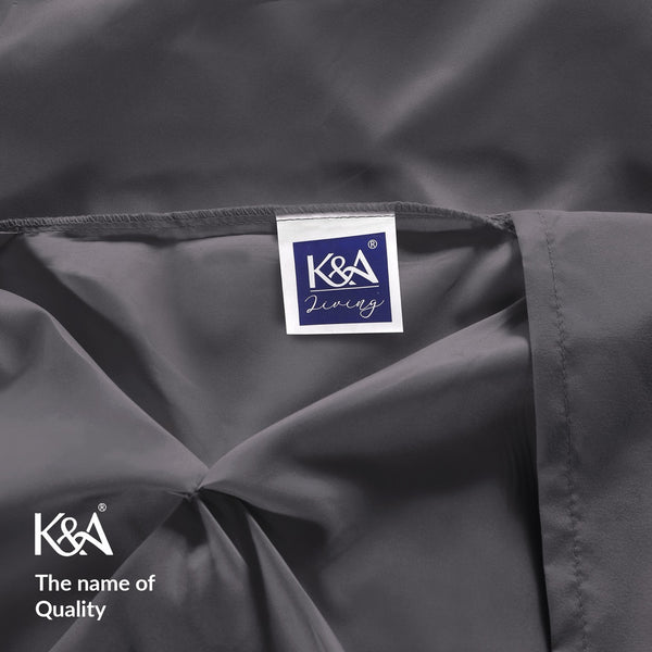 K&A® Pintuck Pinch Pleat Duvet Cover Set with Zipper Closure including Pillowcase – Ultrasoft Brushed Microfiber – Easy Care & Machine Washable